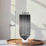 Modern Minimalist Glass Vase High Legged Cup Shape Hydroponic Glass Flower Bottle Home Living Room Tabletop Ornament