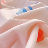 Cartoon Style Bedding Set Pink Colo Cute Cat Printed Bed Sheet Sets Washed Cotton Bed Set Single/Queen King Size Bedding Sets