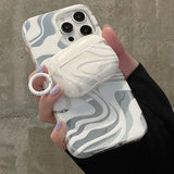 Clear Silicone Case For AirPods2 3 4 Pro 2 2nd Generation Earphone Accessories Protection Cover Simple White Curve With Keychain