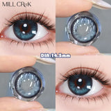 Blue World 1 Pair New Product Color Contact Lenses Degrees Fashion Comfort Soft Nature Blue Grey Lenses