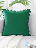 Velvet Cushioncover pillowslip with Ball Soft Decorative Cushion Home Decor for Sofa Set Bedroom Pillowcase Blue Pink Pillow