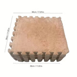 12Pcs Soft Plush Foam Floor Mat Interlocking Carpet Tile Non Slip Thick Play Mat for Living Room Bedroom Kids Room Home Decor