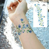 6 Sheets Colorful Flowers Temporary Tattoos Clavicle Chest Tattoo Stickers For Women Body Waterproof Fake Tattoo Wrist Tattoo