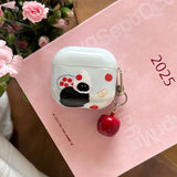 Korean Cartoon Cute Black Cat Pattern Soft Case for AirPods Pro 2 Cover Cute 3D Apple Pendant Protection Cover for AirPods 2 3 4