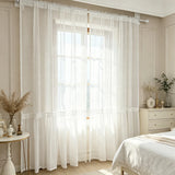 1pc Korean Retro Lace Sheer Curtain,Made Of Polka Dot Fabric Curtains for luxurious living room and bedroom Windows,Home Drapes