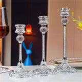 Glass Candle Holder Crystal Diamond Candle Holder 3Pcs Home Candlestick Creative Wedding Decor Crafts Desktop Ornaments Gifts