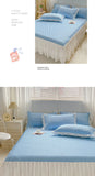 2/3pcs Summer Cooling Princess Bed Skirt Set Class A Mattress Cover Single Soft Mat Room Decor Bedspread Ice Silk Bean Cool Mat