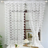 French Romance White Floral Embroidered Sheer Curtains for Living Room, Bedroom, Farmhouse, Home Decor