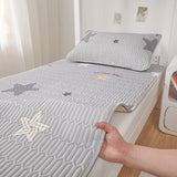 Rainbow Print Latex Cooling Bed Mat for Single Double Bed Summer Breathable Ice Silk Bed Pad Dormitory Soft Cool Sleeping Mat