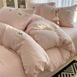 INS Style Bedding Sets Quilt Cover Sets Romantic Bedclothes Decor Woman Girls Bedroom Duvet Cover Sets 4pcs