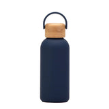 350ML Small Mouth THERMOS CUP Portable Handle Bamboo Wood Cover Vacuum Double Stainless Steel Simple Outdoor MINI WATER BOTTLE