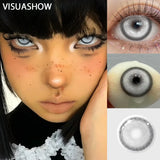 14.20 Blue Small Pupil Cosplay Colored Contact Lenses, 1 Pair Yearly Wear Eye Lenses for Halloween Themed Cosplay & Fancy Dress