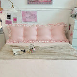 Cotton Removable Washable Bedside Soft Bag Seasonal Universal Pink Princess Style Cushion Bed Sofa Pillow Mat Dormitory Artifact