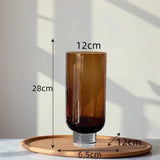Modern Minimalist Glass Vase High Legged Cup Shape Hydroponic Glass Flower Bottle Home Living Room Tabletop Ornament
