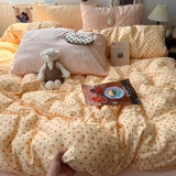 Fashion Polka Dots Printed Duvet Cover Set Super Soft Queen Size Bedding Sets Single Double Quilt Cover and Sheets Pillowcases