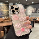 Cute Star Fish Pearl Bow Clear Phone Case For iPhone 16 15 13 14 12 11 Pro Max INS Summer Sea Soft Silicone Glitter Back Cover