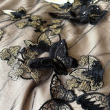 4Pcs Bedding Set Only One Third Butterfly Flower Lace Patchwork Washed Cotton Duvet Cover Set Flat/Fitted Bed Sheet Pillowcases