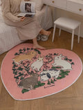 Round Living Room Carpet Ins Style Rabbit Pattern Bedroom Bedside Rug Soft Thick Cute Home Decoration Sofa Mat Alfombra Tapis 러그