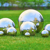 Stainless Steel Mirror Hollow Decorative Sphere Silver Large Home Garden Ornament Decoration High Gloss Metal Sphere Ornament