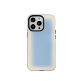 Blue and White Gradually Changing Color Case for IPHONE 16 ProMax 15 14 13 12 11 PRO Acrylic TPU Two in One Magnetic Phone Cases