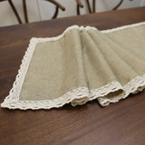 30x250CM Table Runner Burlap Lace Jute TV Cabinet Table Runners Rustic Hessian Imitation Linen Wedding Party Home Decoration