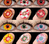 2pcs Halloween Colorful Contact Lenses Anime Cosplay Eye Lenses Multicolored Lenses Red Contact Lens Yellow Contacts