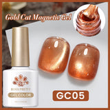 BORN PRETTY 10ml Black Glass Cat Magnetic Gel Nail Polish Ultra Shine Gold Silver Glitter Soak Off UV LED Gel Nail Art Varnish
