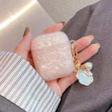Luxury Purple Pearly Shell Pendant Silicone Case For AirPods 1 2 3 4 pro 2 Wireless Bluetooth Earphone Accessories