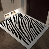 Black & White Geometric Wire Loop Entryway Mat Heavy Duty Non-Slip Door Rug