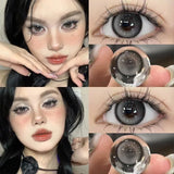 1 Pair Colored Contacts Lenses with Myopia 0 to -8.00 Degree Large Eyed Black Lenses Soft Korean Lenses Natural Lenses