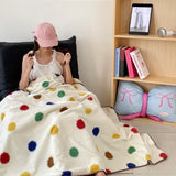 Sheep Autumn Blanket with Colored Dots Soft Comfortable Warm Winter Blankets Four Seasons Sofa Blanket Camping Dam