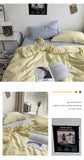 Hot Bedding Set Bedroom Decor Washed Cotton Double Duvet Cover Set Duvet Cover Flat Sheet Quilt Cover Pillowcase Home Textiles