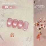 12ml 1-16pcs Autumn Nails New Clear Pink Glass Bead Moonlight Magnet Cat Eye Gel Nail Polish Whitening Nail Supplies