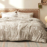 Comforter Set - 7 Pieces Floral Bedding Sets with Reversible Botanical Flowers Comforter, Sheets, Pillowcases & Shams