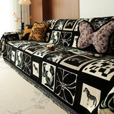 Chinese Antique Printed Sofa Cover Full Cover Dust-Proof Sofa Blanket for Office Furniture Protection Slipcover for All Seasons