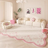 Irregular Pink Living Room Carpet Large Area Dopamine Cute Style Bedroom Rug Stylish Simple Soft Sofa Coffee Table Mats Tapis 러그