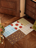 Pastel Cute Patchwork Pattern Wire Loop Mat Wear-Resistant Non-Slip Household Entrance Door Floor Mat