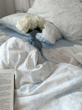 Pure Cotton Fledding Set Dr Pear Simple Elegance Cotton Quilt Cover eet Bed Canopy Four Piece Bedding Set