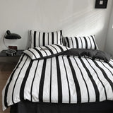 3/4PC Bedding Set Black White Minimalist Stripes Soft Comfortable Duvet Cover Set Sheet Set for Home Bedroom Deocr Birthday Gift