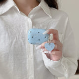 For Apple AirPods 4 3 2 Pro 2 Pro3 Earphone Case Silicone Splashed Ink Blue Black Polka Dots Pendant Protective Headphone Cover