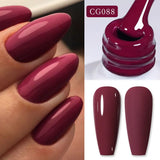 10ml Red Series Gel Nail Polish Winter Dark Red Glitter Nail Art Varnish Semi Permanent Soak Off UV LED Gel