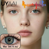 Highlight Pattern Contact Lenses - Subtle Mixed Blood Look, Must-Have for Date Makeup, Brown/Blue/Grey/Green