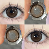 2Pcs Yearly Color Colored Contact Soft Circular  Black Makeup Blue Lens Lenses Beauty Pupil Gray Brown Eyes Fast Shipping