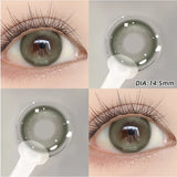 Apple Green Colored Contact Lenses 2pcs Half Year Sandwich Craft Mist Gradient Soft Lens Natural Eyes Look Lens