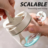 1pcSeasoning Bottle Home Kitchen Seasoning Box Sub-packed Salt Monosodium Glutamate Seasoning Jar Spoon Storage Box Leak-proof