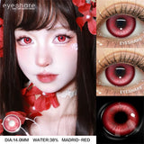 Vampire Red Eye Lenses Halloween Colorful Contact Lenses Devil Cosplay White Anime Eye Lens with Pink Pupils for Partie