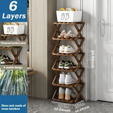 New Portable Small Foldable Shoe Rack Without Installation,Bamboo Shoe Rack for Storage.Ideal for Hallway,Bedroom,Living Room