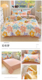 100% Cotton Four Piece Set Soft Skin-friendly Duvet Cover Set Single Couple Flower Printed Comforter Bedding Set for Adults Kids