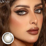 1 Pair Colored Contact Lenses Natural Brown 14.5mm Big Eyes Contacts Cosmetics Green Eye Color Lens Gray Lens Women Makeup