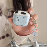 Transparent Blue Cow Pattern Stars + Pendants Are Suitable for Apple Airpodspro2 Case/Airpodspro Case/Airpods4 Case/Airpods3 Cas